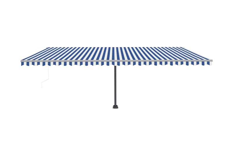 Fristående automatisk markis 600x350 cm blå/vit - Blå - Utemöbler - Solskydd - Markiser - Fönstermarkis