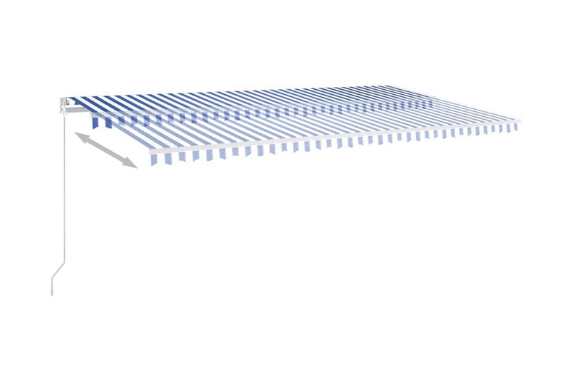 Fristående automatisk markis 600x350 cm blå/vit - Blå - Utemöbler - Solskydd - Markiser - Fönstermarkis