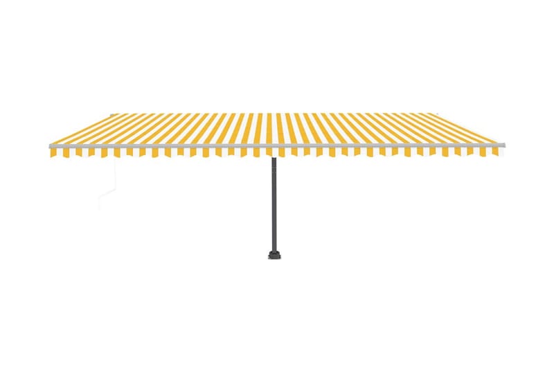 Fristående automatisk markis 600x350 cm gul/vit - Gul - Utemöbler - Solskydd - Markiser - Fönstermarkis