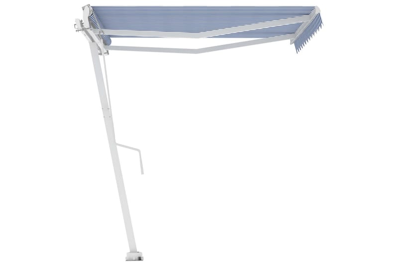 Fristående markis automatisk 300x250 cm blå/vit - Blå - Utemöbler - Solskydd - Markiser - Balkongmarkis