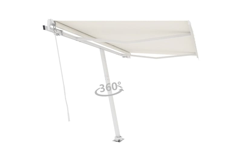 Fristående markis automatisk 300x250 cm gräddvit - Vit - Utemöbler - Solskydd - Markiser - Balkongmarkis