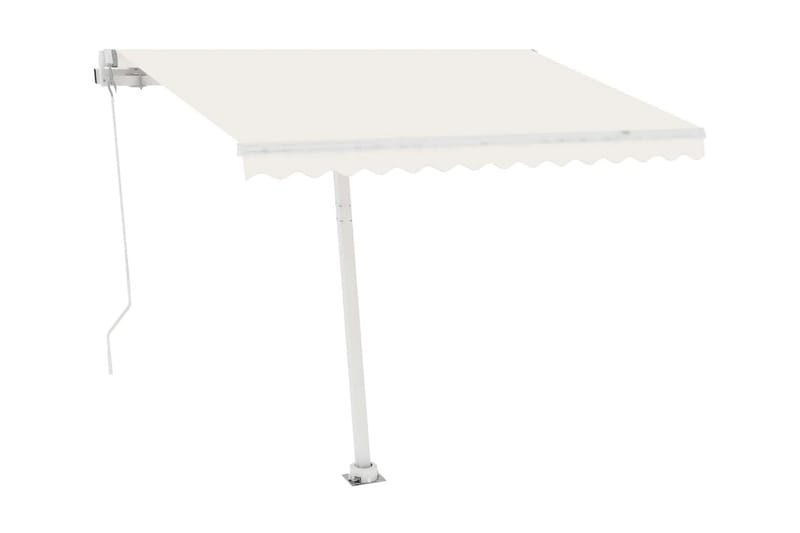 Fristående markis automatisk 350x250 cm gräddvit - Vit - Utemöbler - Solskydd - Markiser - Balkongmarkis
