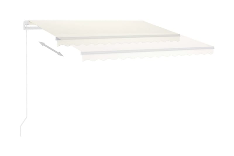Fristående markis automatisk 350x250 cm gräddvit - Vit - Utemöbler - Solskydd - Markiser - Balkongmarkis