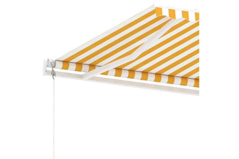 Fristående markis automatisk 350x250 cm gul/vit - Gul - Utemöbler - Solskydd - Markiser - Balkongmarkis