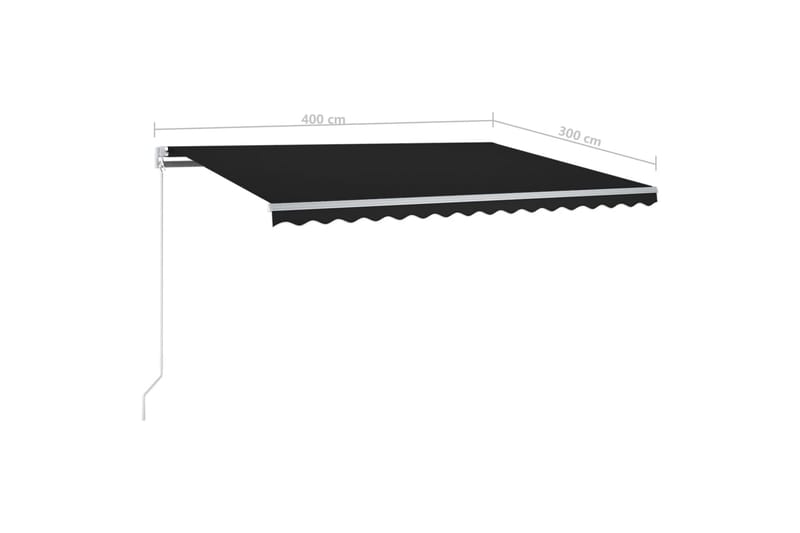 Fristående markis automatisk 400x300 cm antracit - Grå - Utemöbler - Solskydd - Markiser - Fönstermarkis