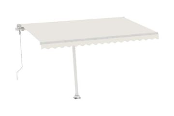 Fristående markis automatisk 450x300 cm gräddvit