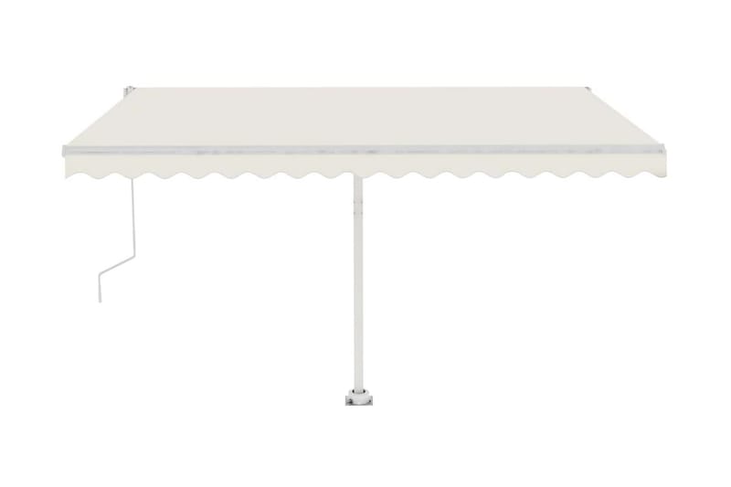 Fristående markis automatisk 450x300 cm gräddvit - Vit - Utemöbler - Solskydd - Markiser - Balkongmarkis