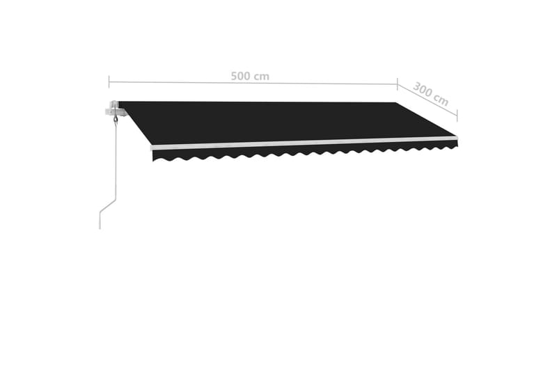 Fristående markis automatisk 500x300 cm antracit - Grå - Utemöbler - Solskydd - Markiser - Balkongmarkis