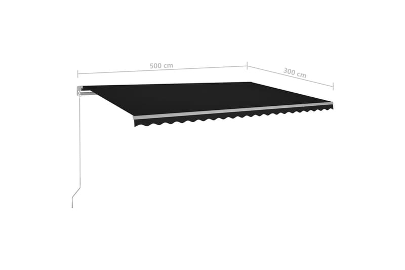 Fristående markis automatisk 500x300 cm antracit - Grå - Utemöbler - Solskydd - Markiser - Fönstermarkis