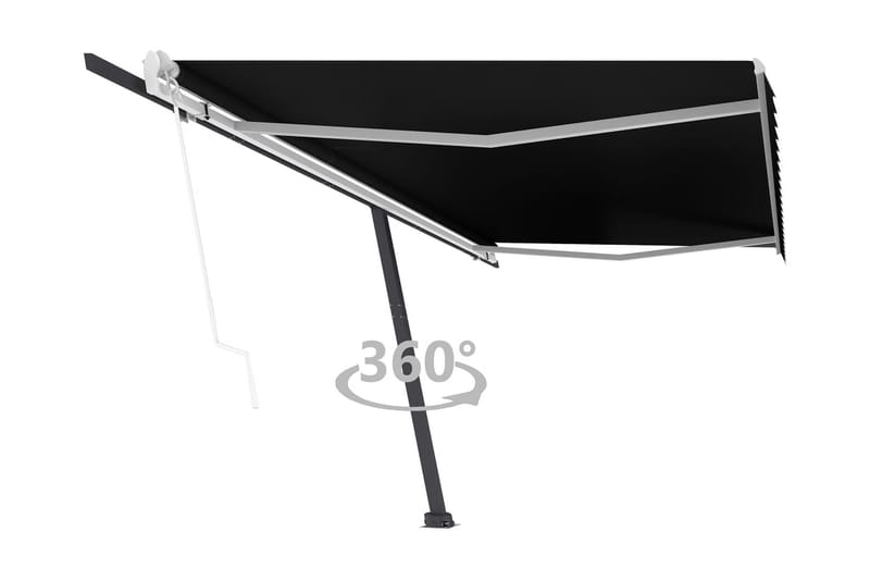 Fristående markis automatisk 500x300 cm antracit - Grå - Utemöbler - Solskydd - Markiser - Fönstermarkis