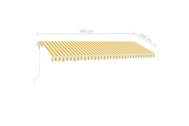 Fristående markis automatisk 500x350 cm gul/vit - Gul - Balkongmarkis - Markiser - Terrassmarkis