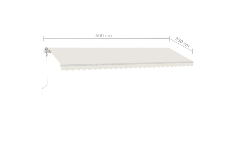 Fristående markis automatisk 600x350 cm gräddvit - Vit - Utemöbler - Solskydd - Markiser - Balkongmarkis