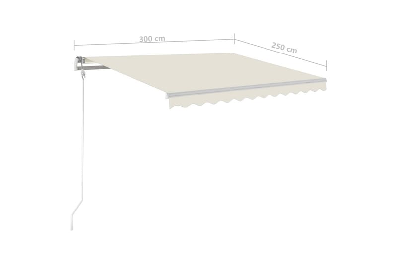 Fristående markis manuell 300x250 cm gräddvit - Vit - Utemöbler - Solskydd - Markiser - Balkongmarkis