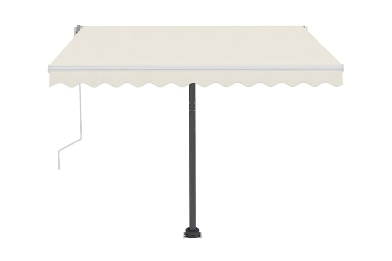 Fristående markis manuell 300x250 cm gräddvit - Vit - Utemöbler - Solskydd - Markiser - Balkongmarkis