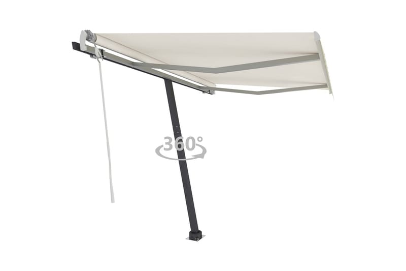 Fristående markis manuell 300x250 cm gräddvit - Vit - Utemöbler - Solskydd - Markiser - Balkongmarkis