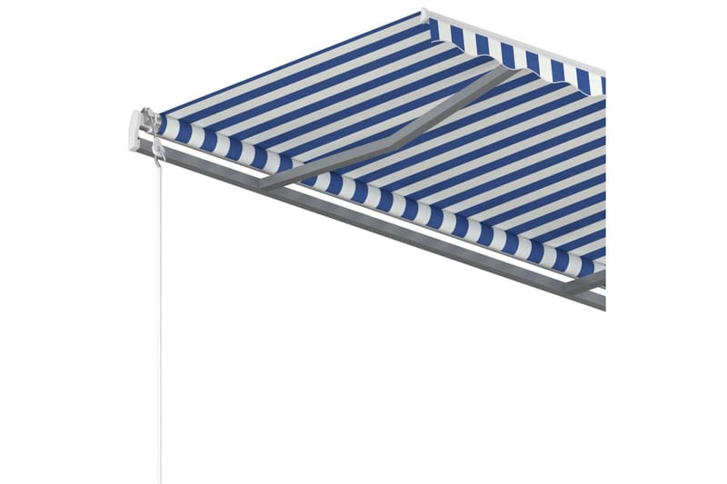 Fristående markis manuell 400x300 cm blå/vit - Blå - Utemöbler - Solskydd - Markiser - Balkongmarkis