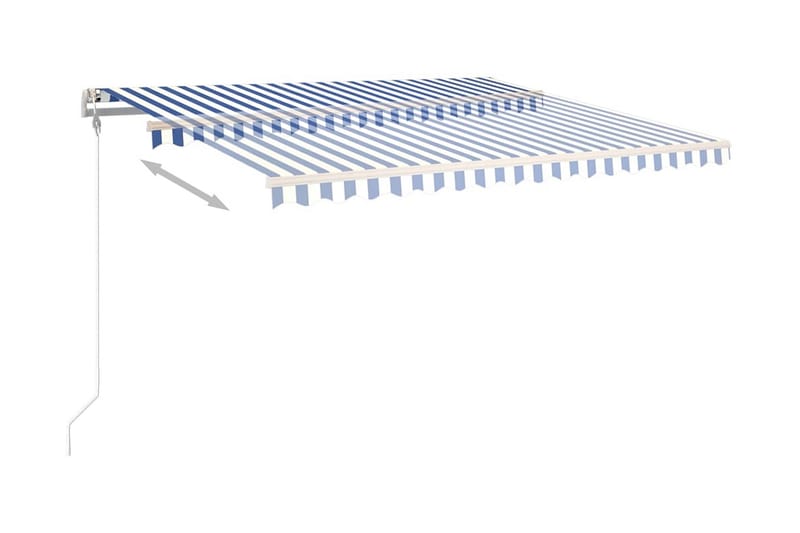 Fristående markis manuell 400x300 cm blå/vit - Blå - Utemöbler - Solskydd - Markiser - Balkongmarkis