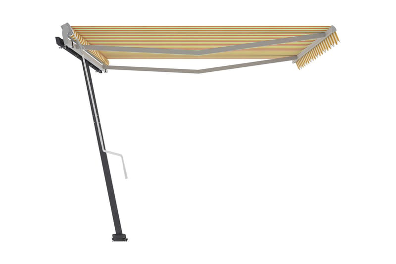 Fristående markis manuell 400x300 cm gul/vit - Gul - Utemöbler - Solskydd - Markiser - Fönstermarkis