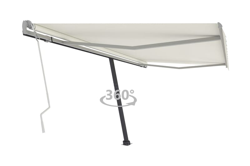 Fristående markis manuell 450x300 cm gräddvit - Vit - Utemöbler - Solskydd - Markiser - Fönstermarkis