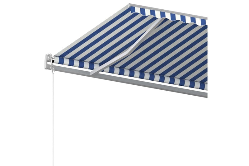 Fristående markis manuell 500x300 cm blå/vit - Blå - Balkongmarkis - Markiser - Terrassmarkis