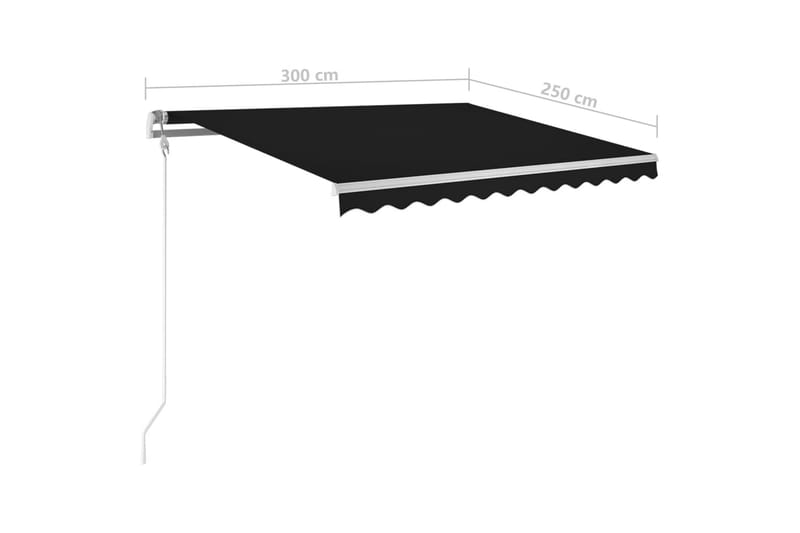 Fristående markis manuellt infällbar 300x250 cm antracit - Grå - Balkongmarkis - Markiser - Terrassmarkis