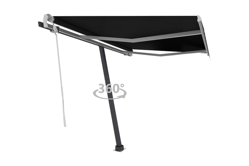 Fristående markis manuellt infällbar 300x250 cm antracit - Grå - Utemöbler - Solskydd - Markiser - Balkongmarkis
