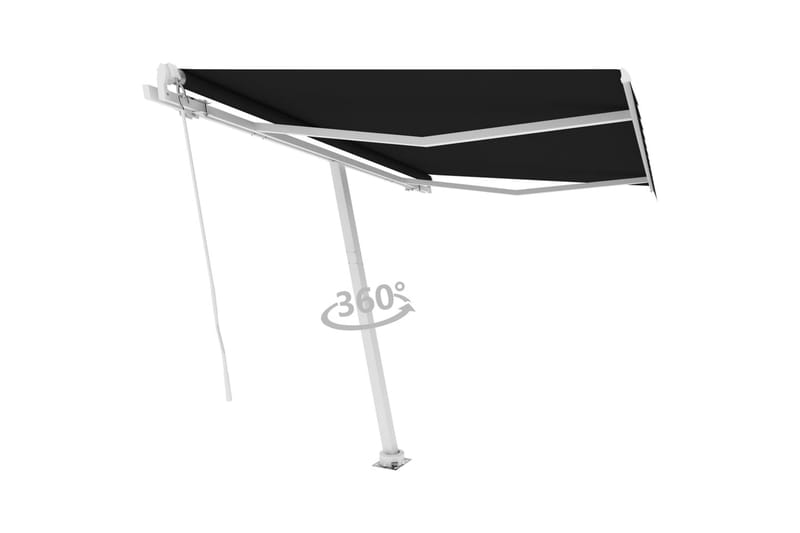 Fristående markis manuellt infällbar 350x250 cm antracit - Grå - Utemöbler - Solskydd - Markiser - Balkongmarkis