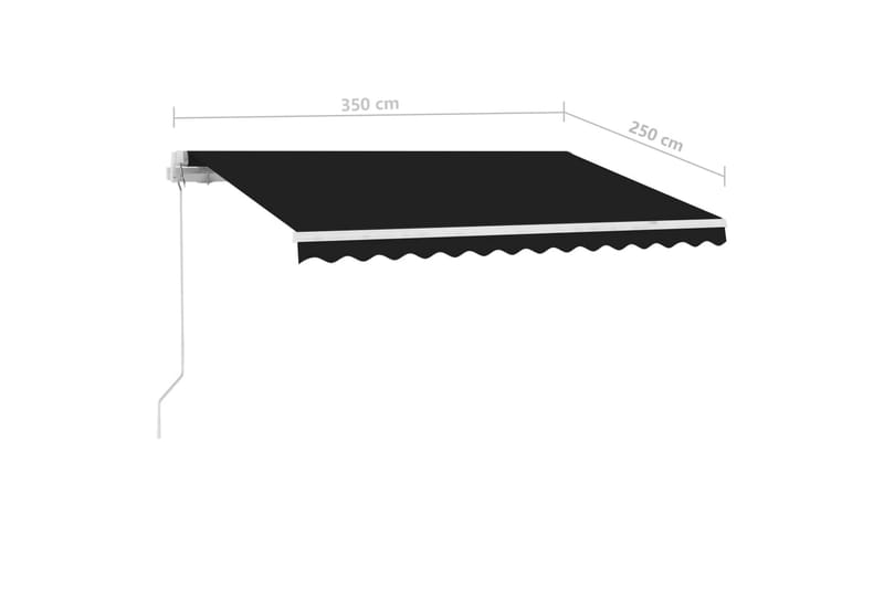 Fristående markis manuellt infällbar 350x250 cm antracit - Grå - Balkongmarkis - Markiser - Terrassmarkis