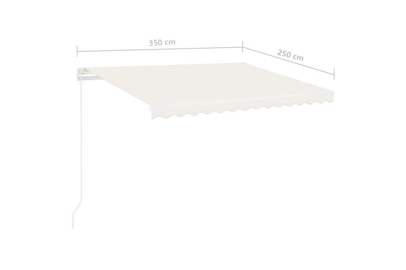 Fristående markis manuellt infällbar 350x250 cm gräddvit - Vit - Balkongmarkis - Markiser - Terrassmarkis