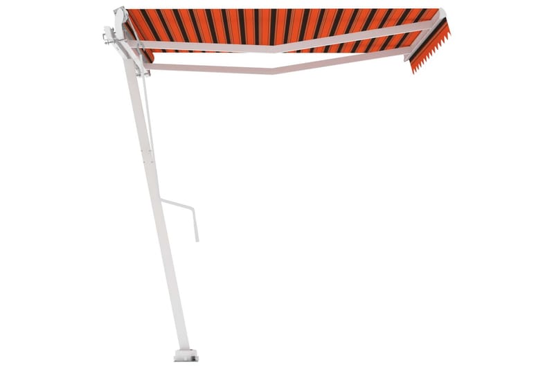 Fristående markis manuellt infällbar 350x250 cm orange/brun - Orange - Balkongmarkis - Markiser - Terrassmarkis