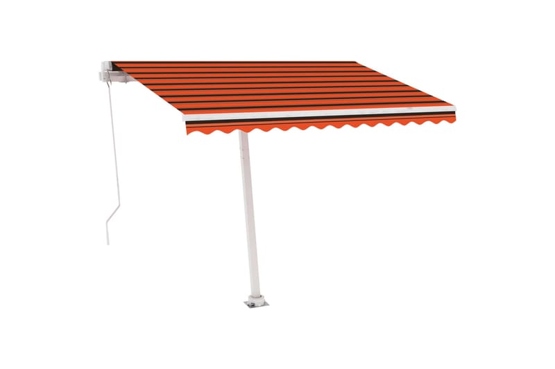 Fristående markis manuellt infällbar 350x250 cm orange/brun - Orange - Utemöbler - Solskydd - Markiser - Balkongmarkis