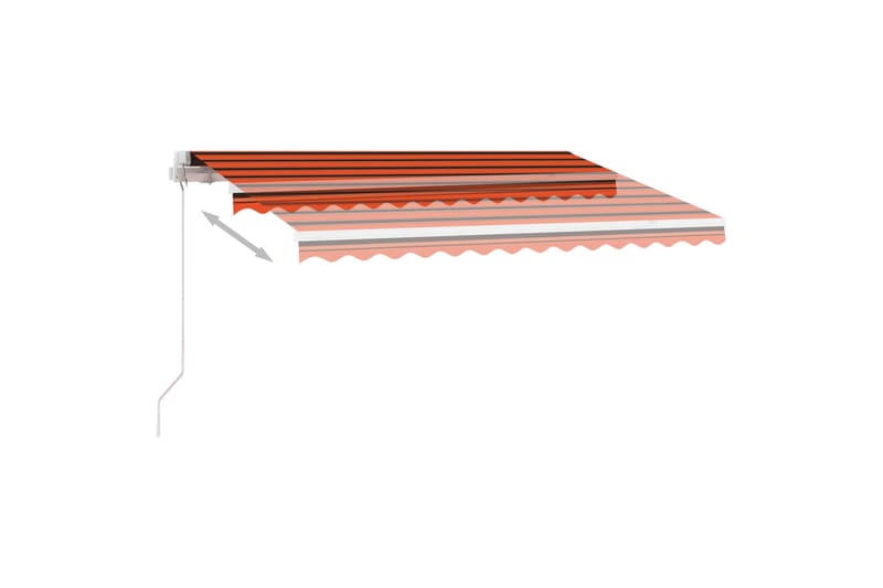 Fristående markis manuellt infällbar 350x250 cm orange/brun - Orange - Balkongmarkis - Markiser - Terrassmarkis