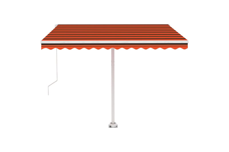 Fristående markis manuellt infällbar 350x250 cm orange/brun - Orange - Utemöbler - Solskydd - Markiser - Balkongmarkis