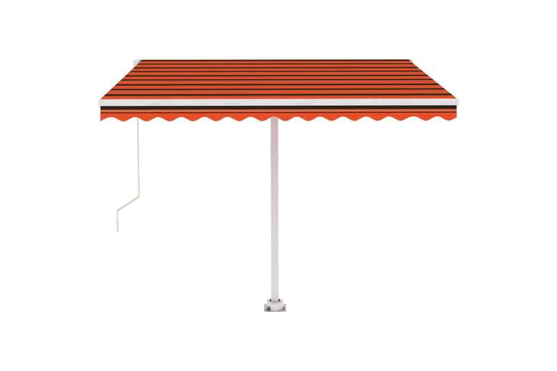 Fristående markis manuellt infällbar 350x250 cm orange/brun - Orange - Balkongmarkis - Markiser - Terrassmarkis