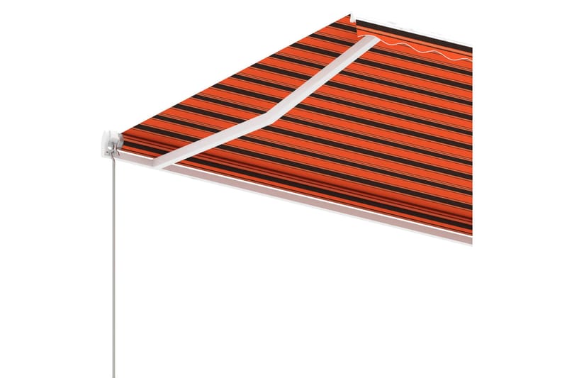 Fristående markis manuellt infällbar 350x250 cm orange/brun - Orange - Balkongmarkis - Markiser - Terrassmarkis