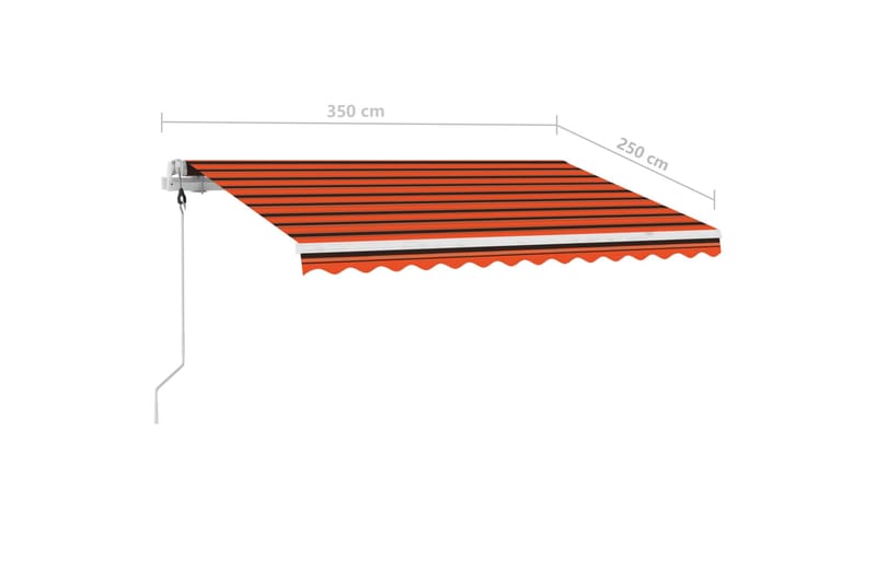 Fristående markis manuellt infällbar 350x250 cm orange/brun - Orange - Balkongmarkis - Markiser - Terrassmarkis