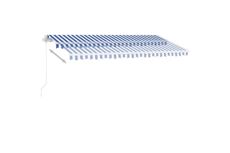 Fristående markis manuellt infällbar 400x300 cm blå/vit - Blå - Utemöbler - Solskydd - Markiser - Balkongmarkis
