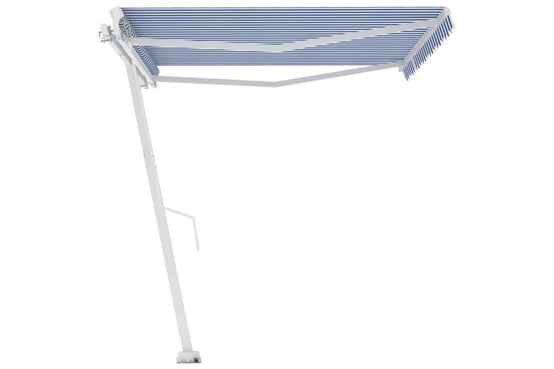 Fristående markis manuellt infällbar 400x300 cm blå/vit - Blå - Utemöbler - Solskydd - Markiser - Balkongmarkis
