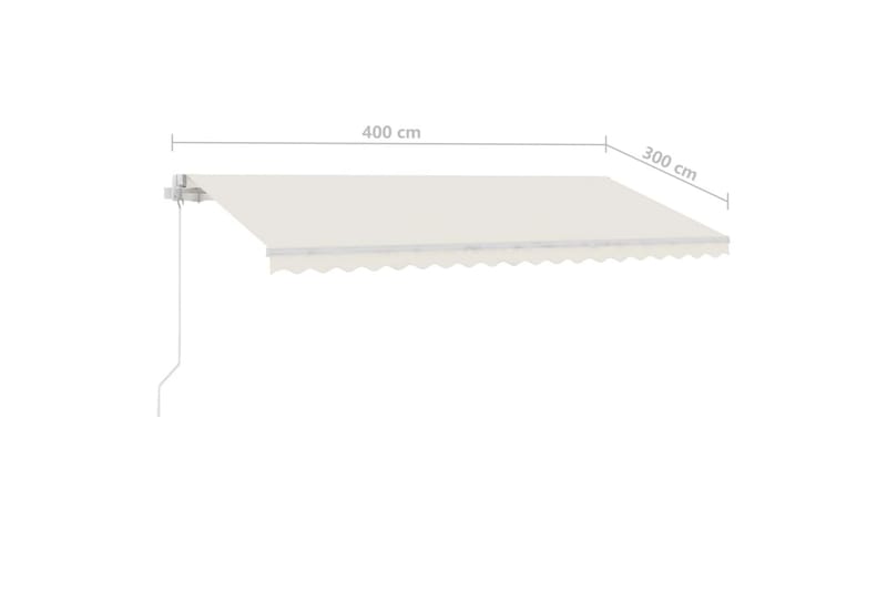 Fristående markis manuellt infällbar 400x300 cm gräddvit - Vit - Utemöbler - Solskydd - Markiser - Balkongmarkis