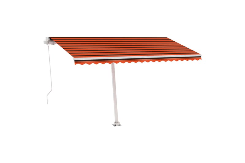 Fristående markis manuellt infällbar 400x300 cm orange/brun - Orange - Utemöbler - Solskydd - Markiser - Balkongmarkis