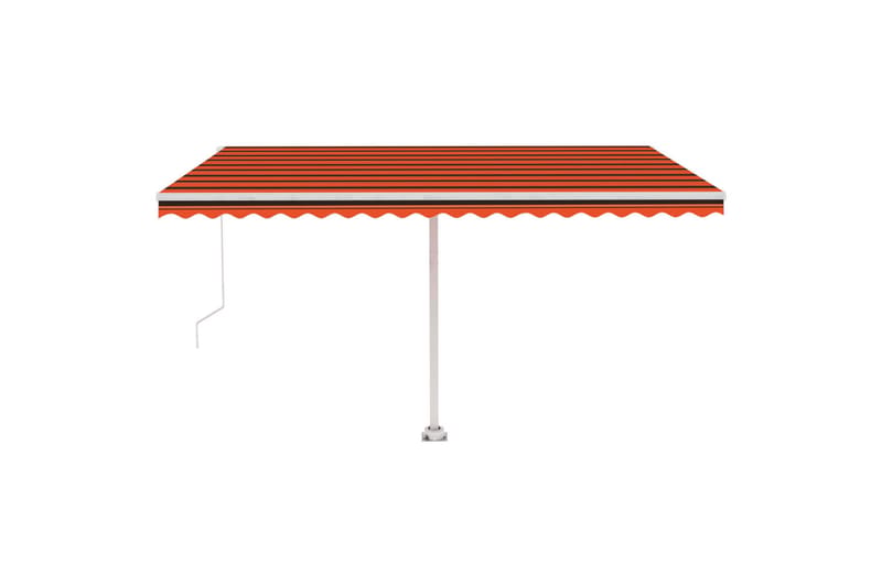 Fristående markis manuellt infällbar 400x300 cm orange/brun - Orange - Utemöbler - Solskydd - Markiser - Balkongmarkis