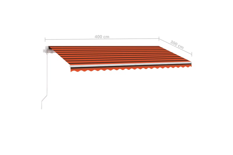 Fristående markis manuellt infällbar 400x300 cm orange/brun - Orange - Utemöbler - Solskydd - Markiser - Balkongmarkis