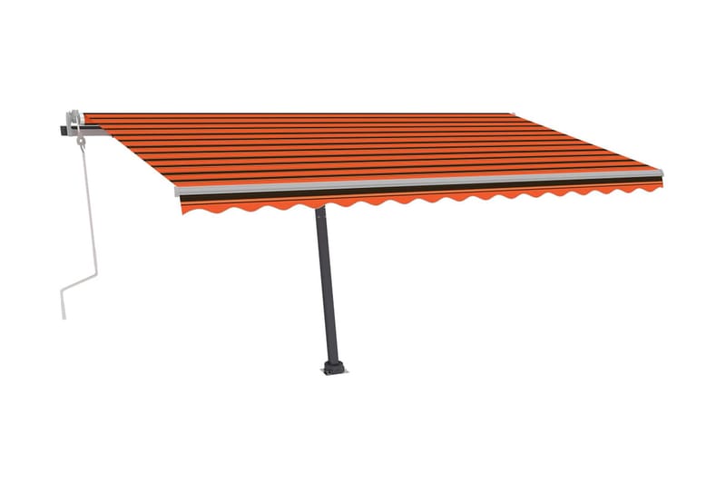 Fristående markis manuellt infällbar 400x300 cm orange/brun - Orange - Fönstermarkis - Markiser