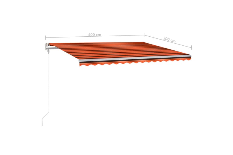 Fristående markis manuellt infällbar 400x300 cm orange/brun - Orange - Fönstermarkis - Markiser