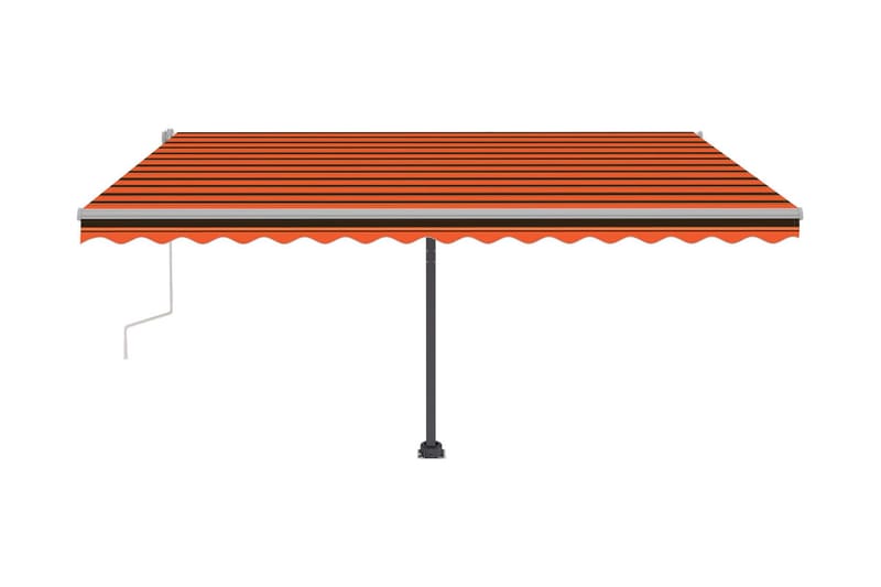 Fristående markis manuellt infällbar 400x300 cm orange/brun - Orange - Utemöbler - Solskydd - Markiser - Fönstermarkis