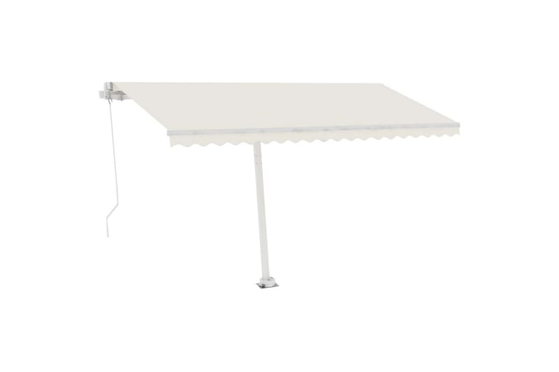 Fristående markis manuellt infällbar 450x350 cm gräddvit - Vit - Utemöbler - Solskydd - Markiser - Balkongmarkis