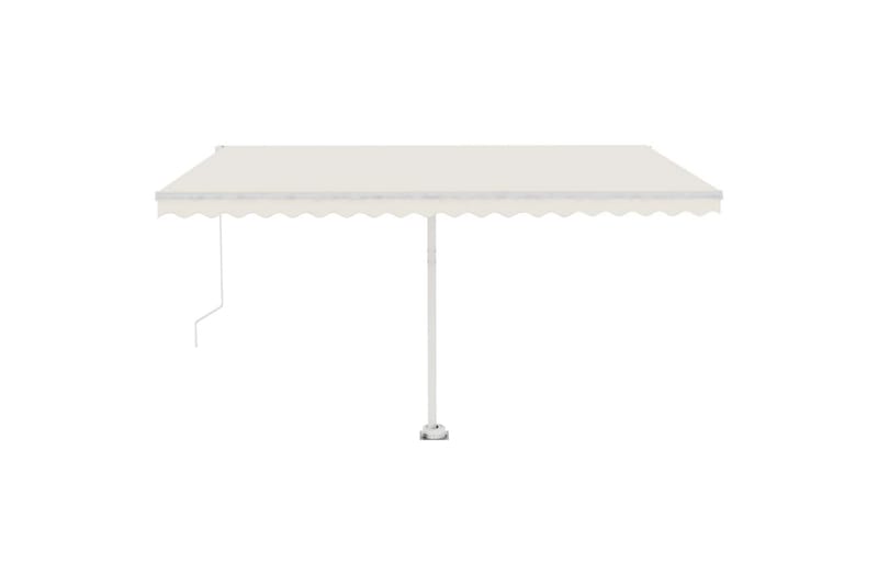 Fristående markis manuellt infällbar 450x350 cm gräddvit - Vit - Utemöbler - Solskydd - Markiser - Balkongmarkis