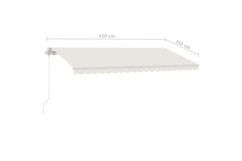 Fristående markis manuellt infällbar 450x350 cm gräddvit - Vit - Utemöbler - Solskydd - Markiser - Balkongmarkis