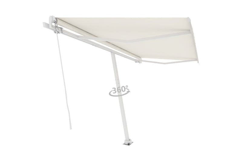 Fristående markis manuellt infällbar 450x350 cm gräddvit - Vit - Utemöbler - Solskydd - Markiser - Balkongmarkis