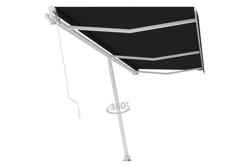 Fristående markis manuellt infällbar 600x300 cm antracit - Grå - Utemöbler - Solskydd - Markiser - Balkongmarkis